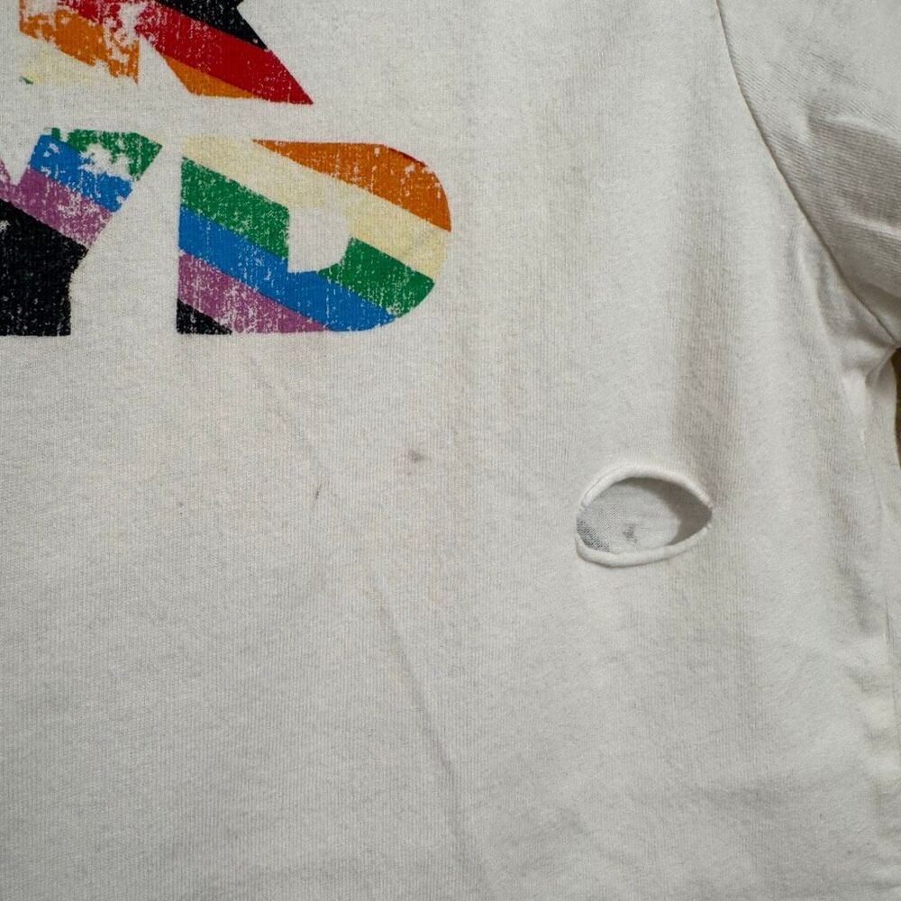 Pink Floyd White 1973 Distressed World Tour Graphic T Shirt Women's Small - Picture 3 of 5